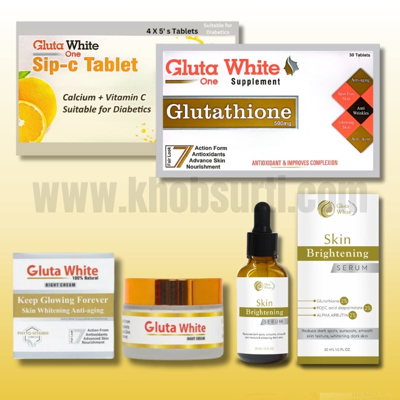 Gluta White + Gluta C + Gluta Cream + Gluta Serum