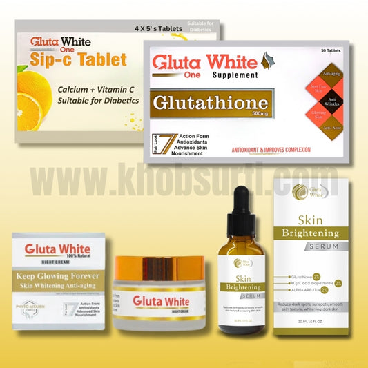 Gluta White + Gluta C + Gluta Cream + Gluta Serum