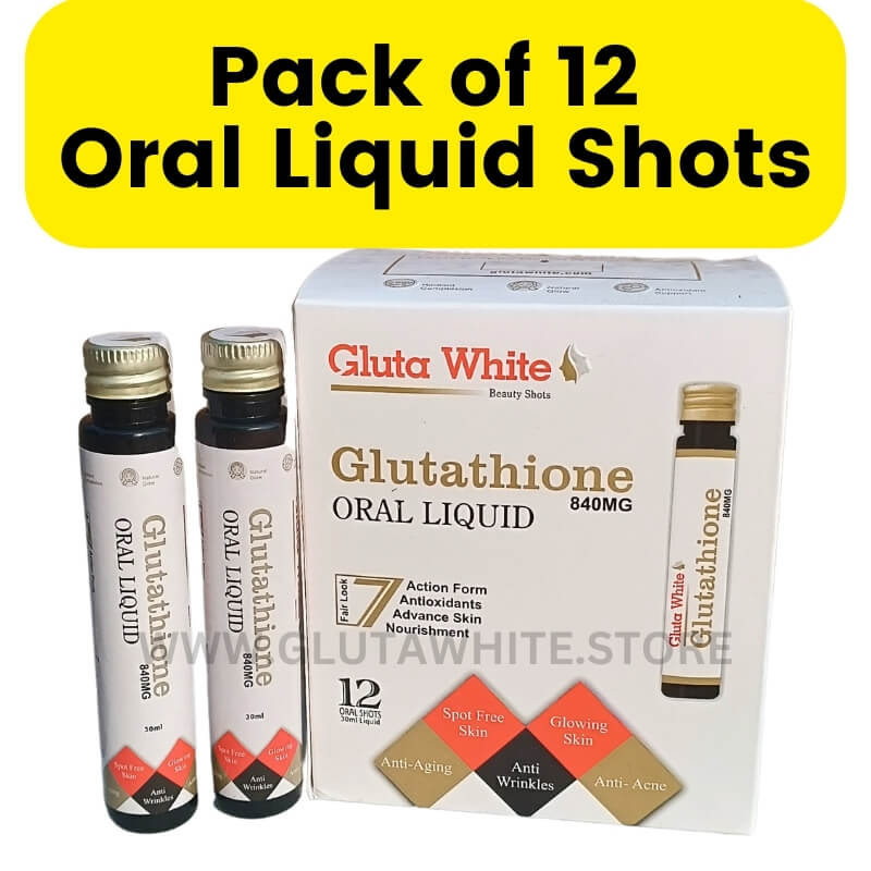 Gluta White Liquid Glutathione For Skin Whitening - 840mg - Pack of 12