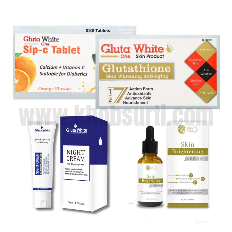 Gluta White + Vitamin C + Night Cream + Brightening Serum