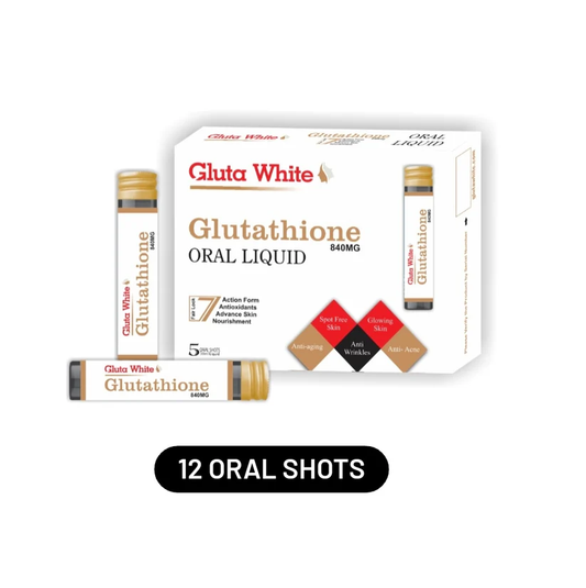 Gluta White Liquid Glutathione For Skin Whitening - 840mg - Pack of 12 Shots